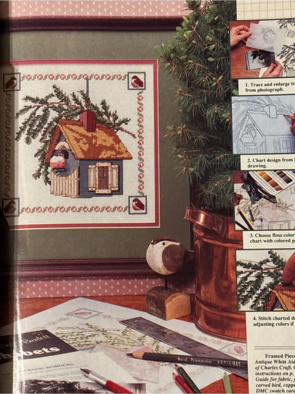 1989 Cross Stitch & Country Crafts Mag July/Aug Christmas Stockings